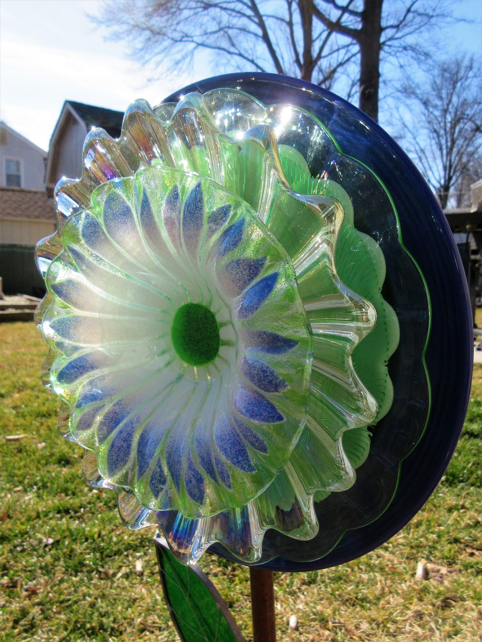 Garden Art Glass Flower Garden