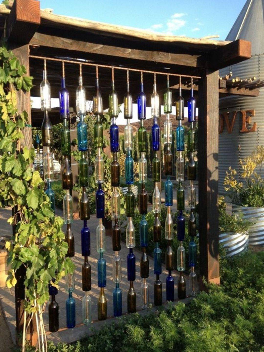 Glass Bottles Garden Decor