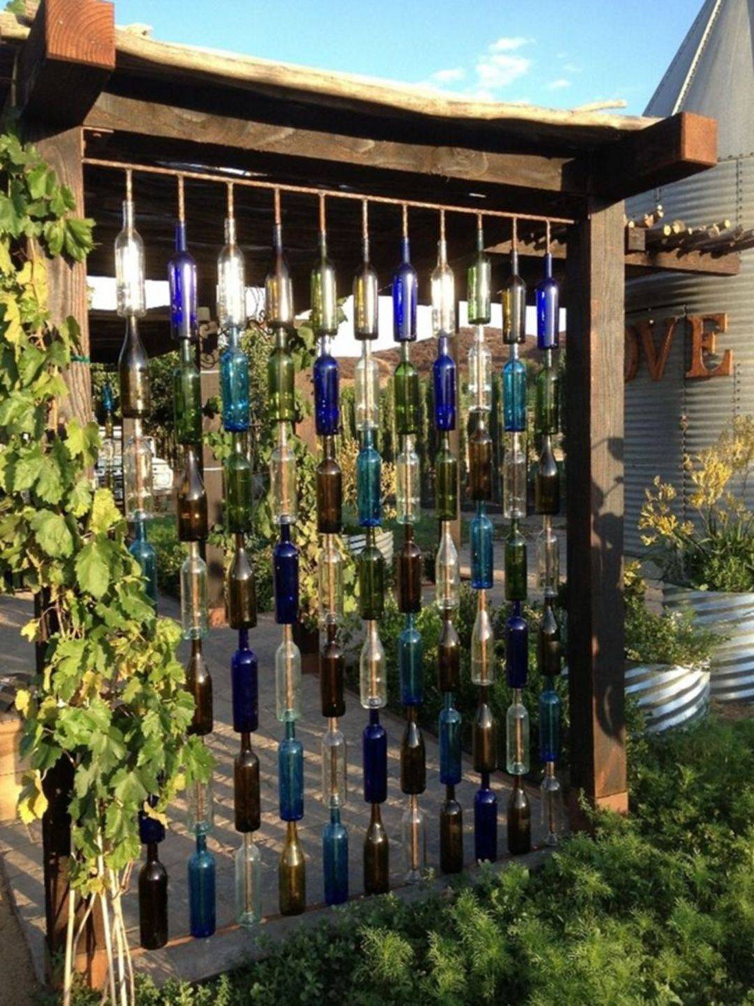 Glass Bottles Garden Decor
