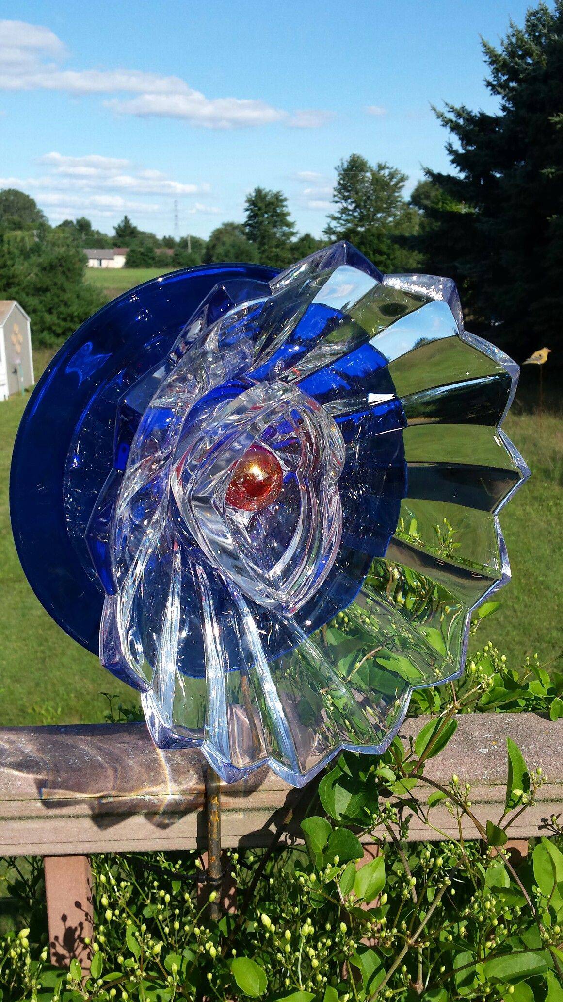 Repurposed Glass Garden Art Glass