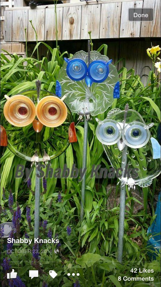 Upcycled Lamp Garden Totem