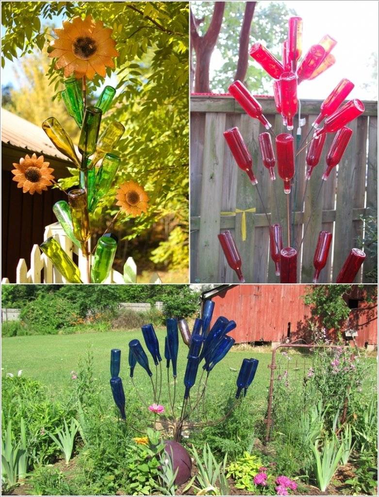 Glass Bottles Garden Decor