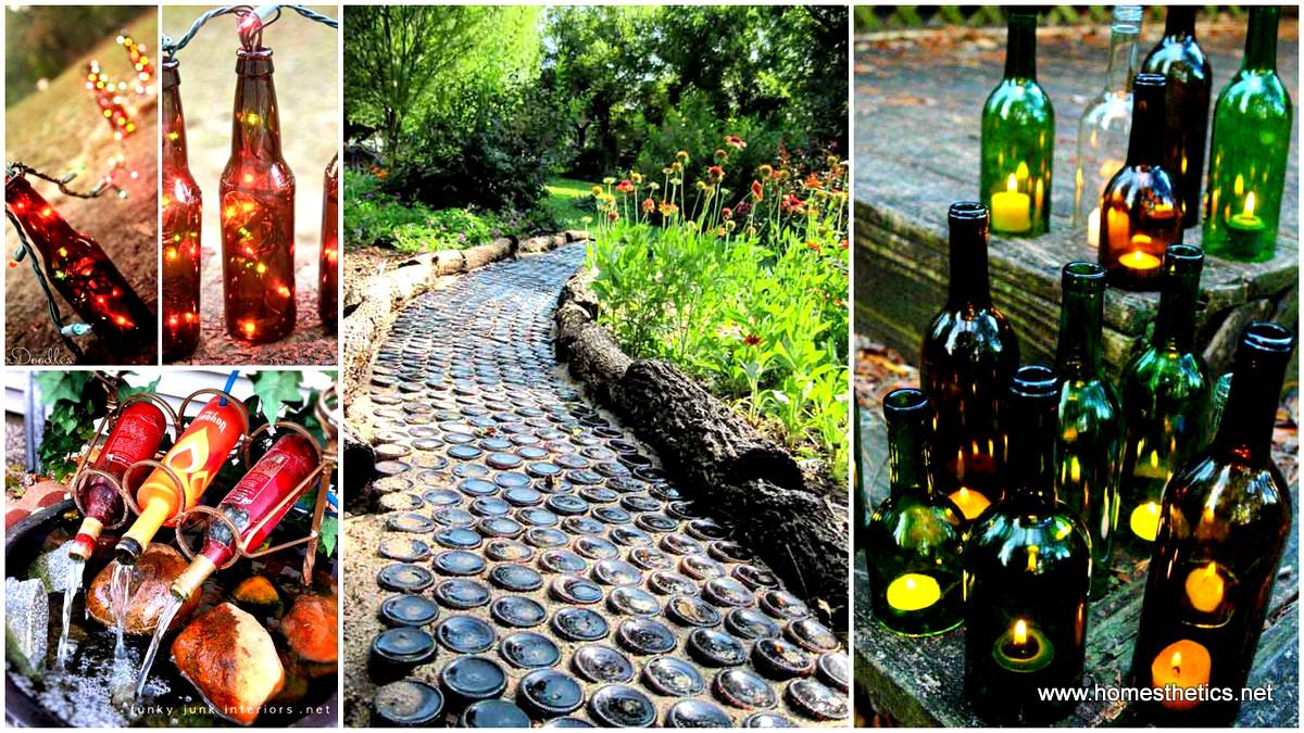 Glass Bottles Garden Decor