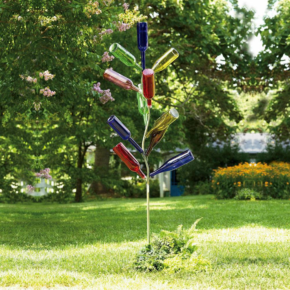 Big Bottle Tree Garden Art Lawn Wine Decor Stake Usa