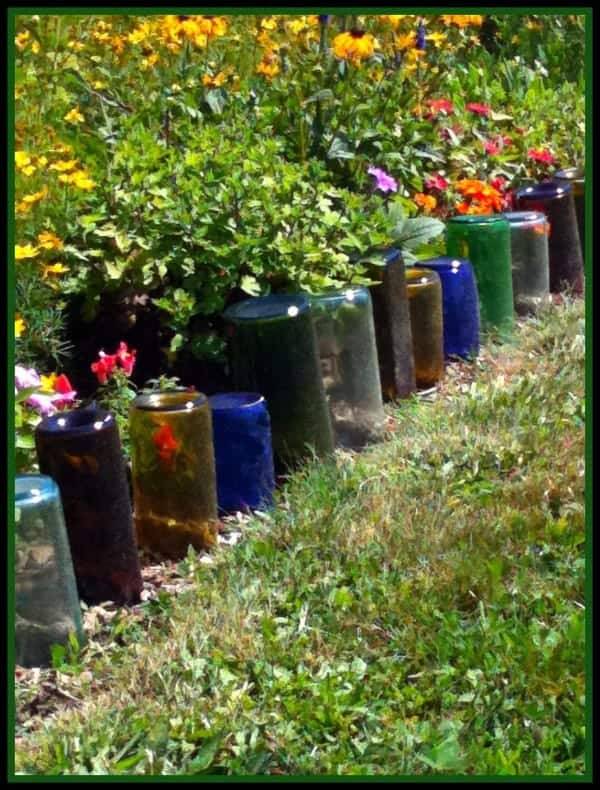 Glass Bottle Garden Art