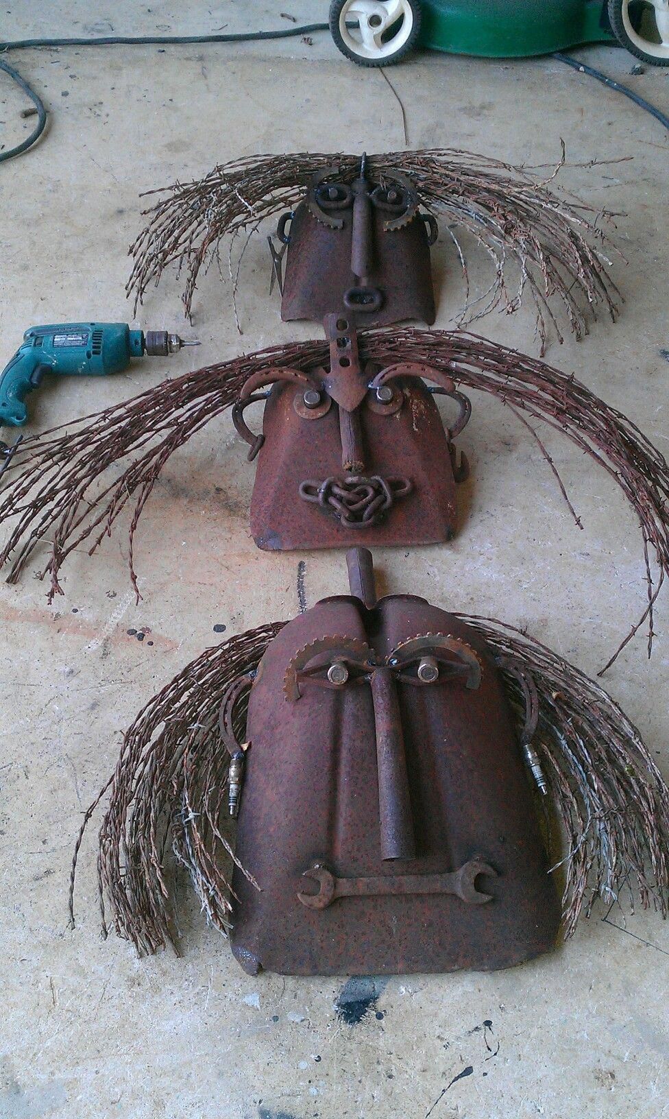 Rusty Shovels Repurposed Whimsical Garden Art