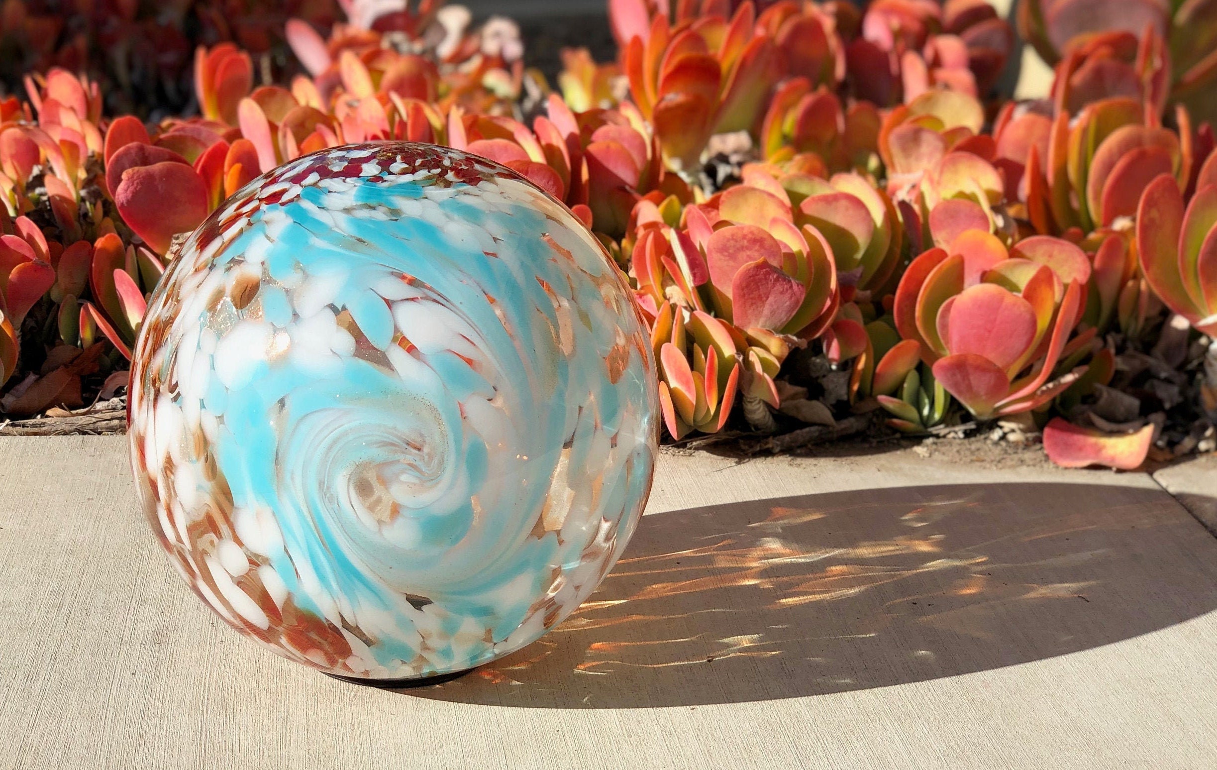 Art Glass Swirl Ball Garden Lightstake