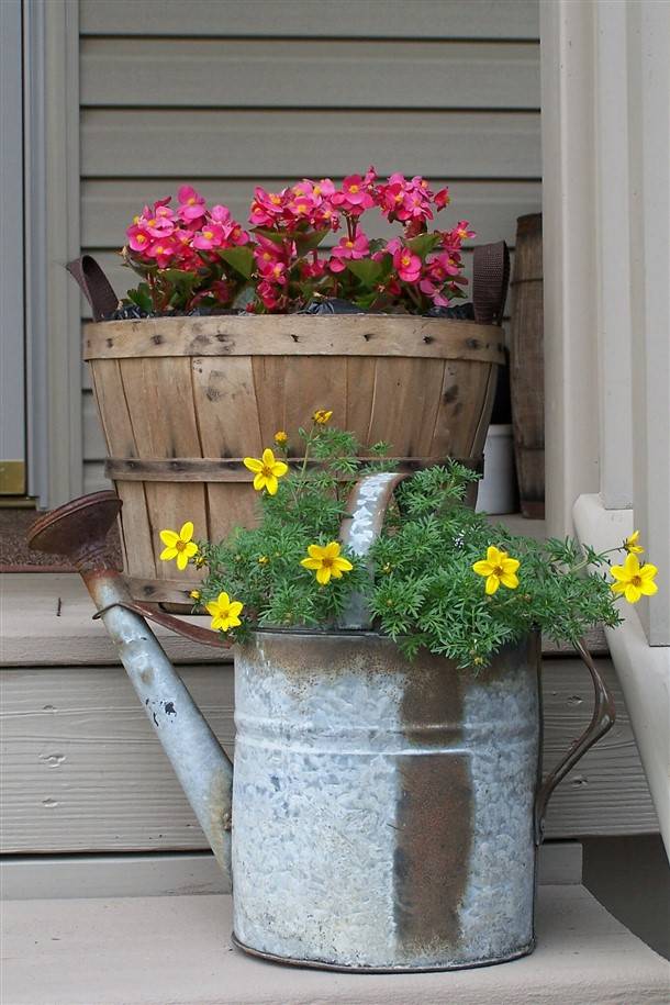 Repurposed Galvanized Containers Gardening Home