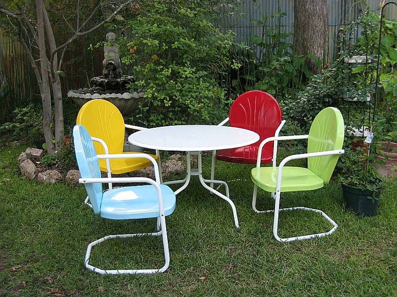 Repainted Antique Metal Patio Chairs Gartensitznischen