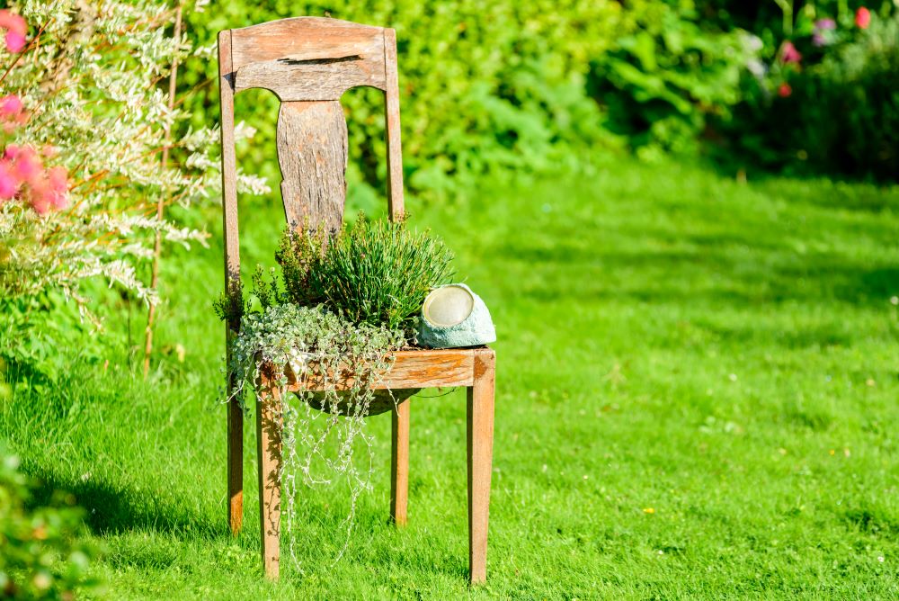 Purple Rocking Chair Planter