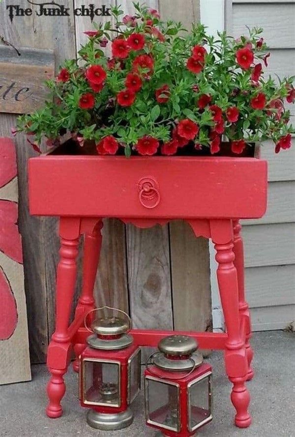 Vintage Furniture Planter Upcycling Ideas Balcony Decoration