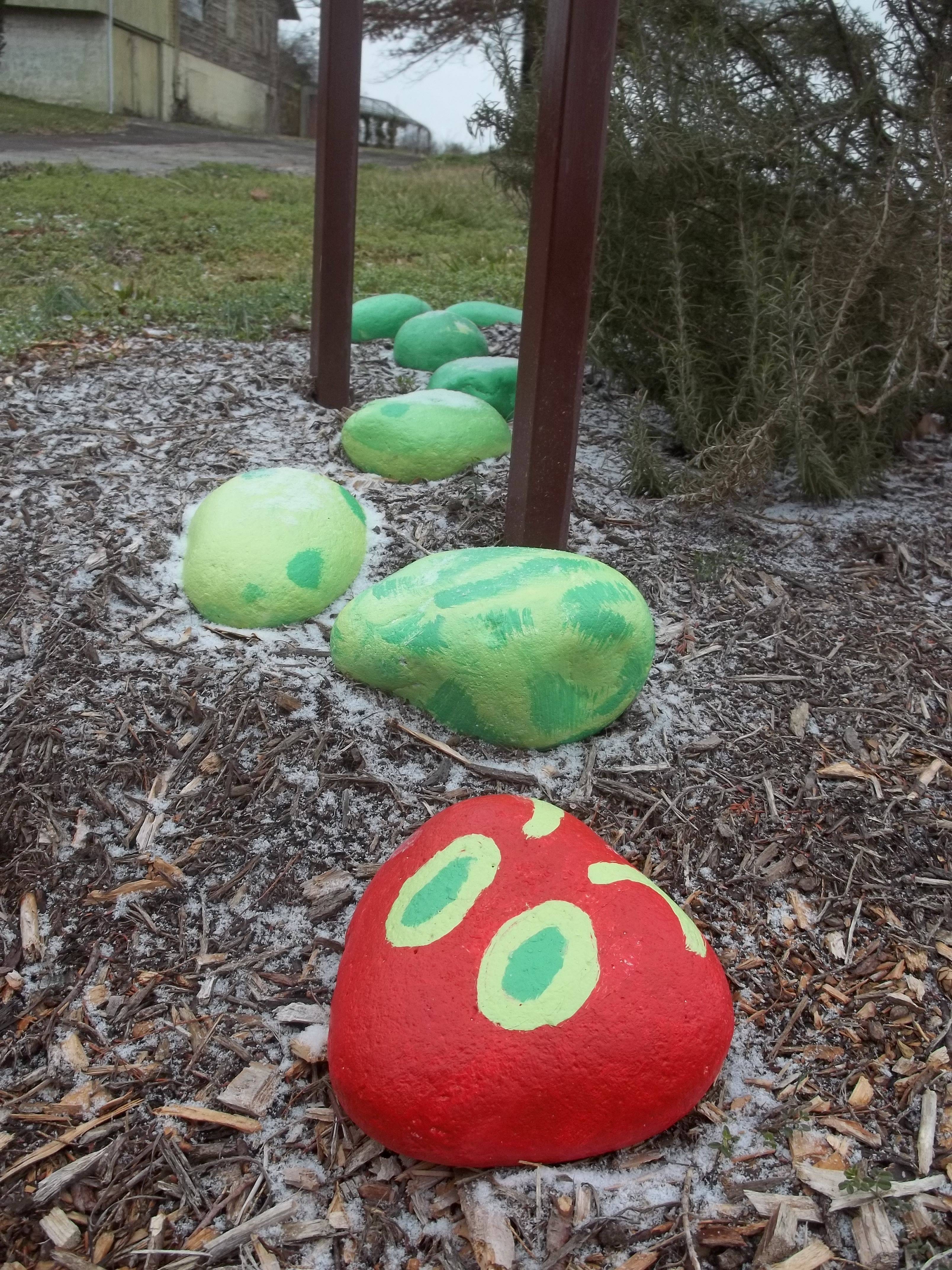 Rock Caterpillars Painted River Rock Yard Art Garden Craft