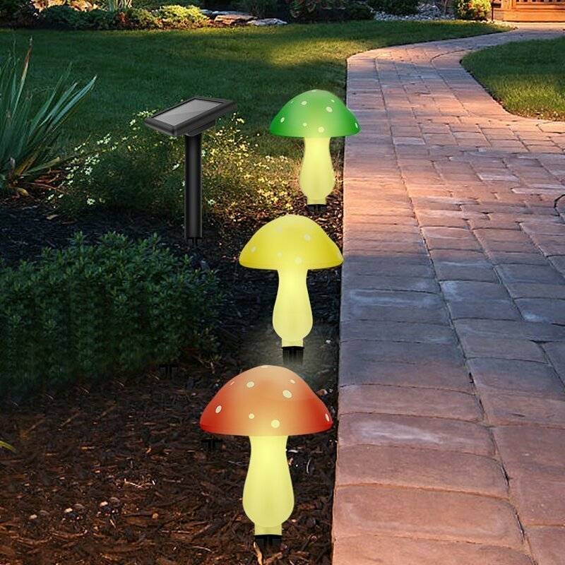 Glass Mushroom Solar Light Solar Garden Decor