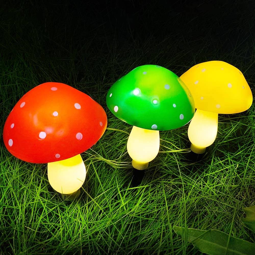 Outdoor Solar Powered Mushroom Garden Lights Set