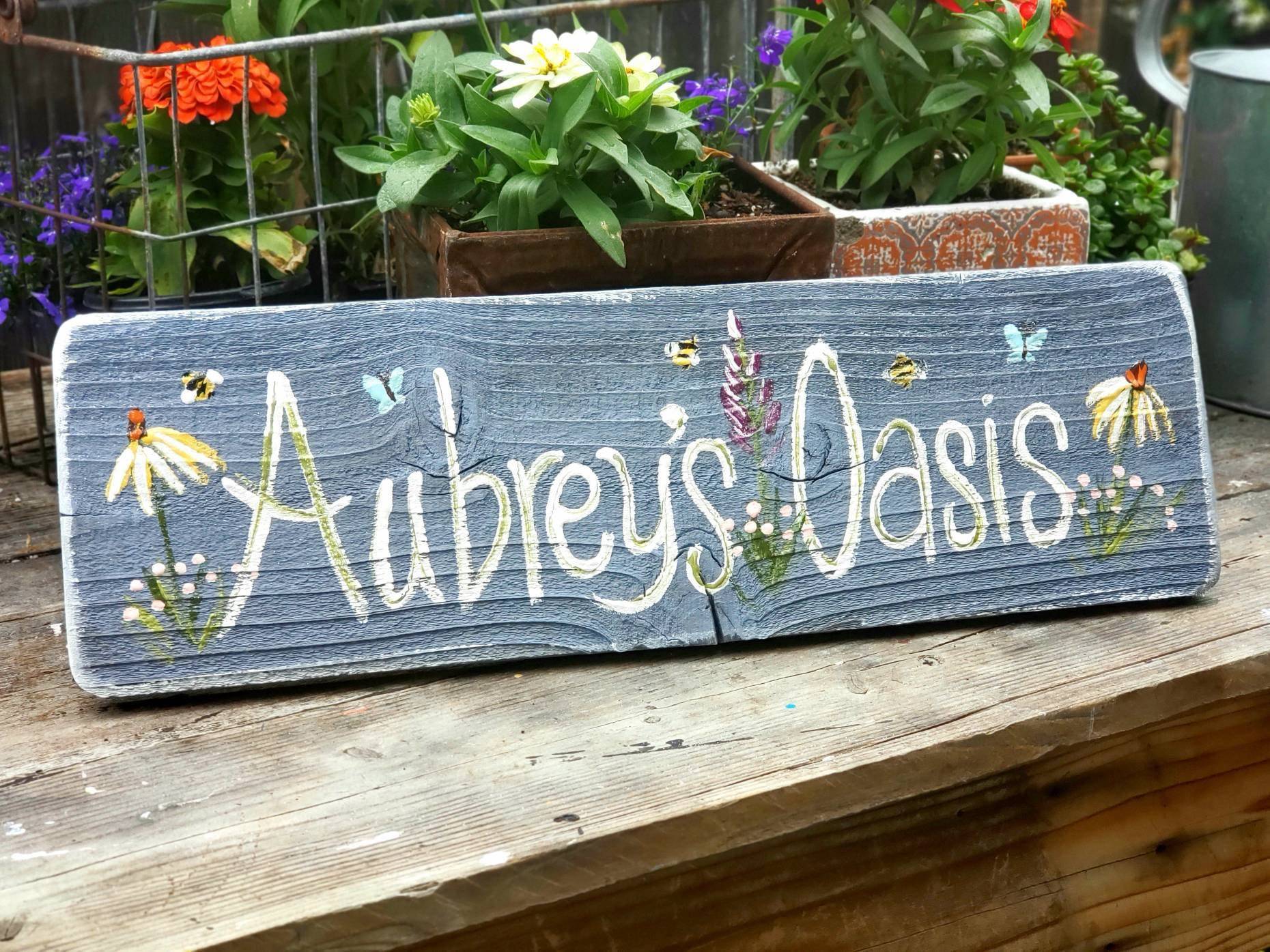 Personalized Aluminum Garden Sign Bronze