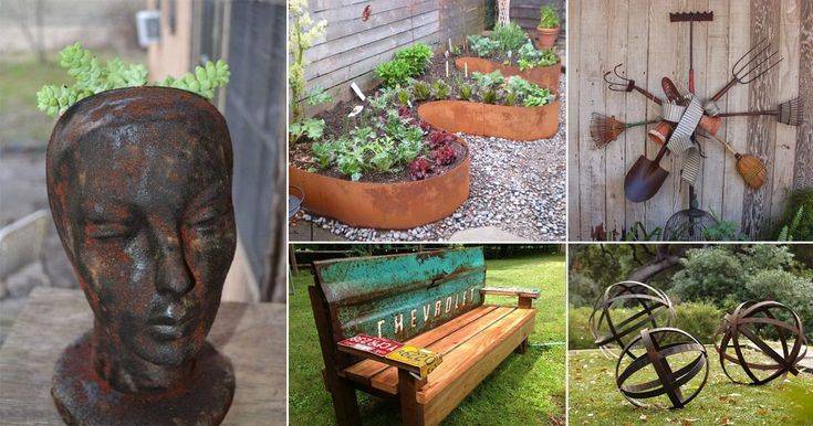 Diy Rusted Metal Garden Art