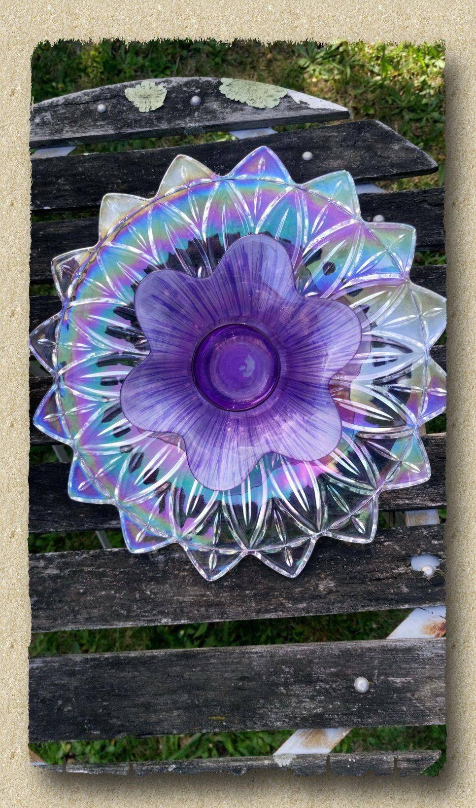 Repurposed Glass Garden Flower