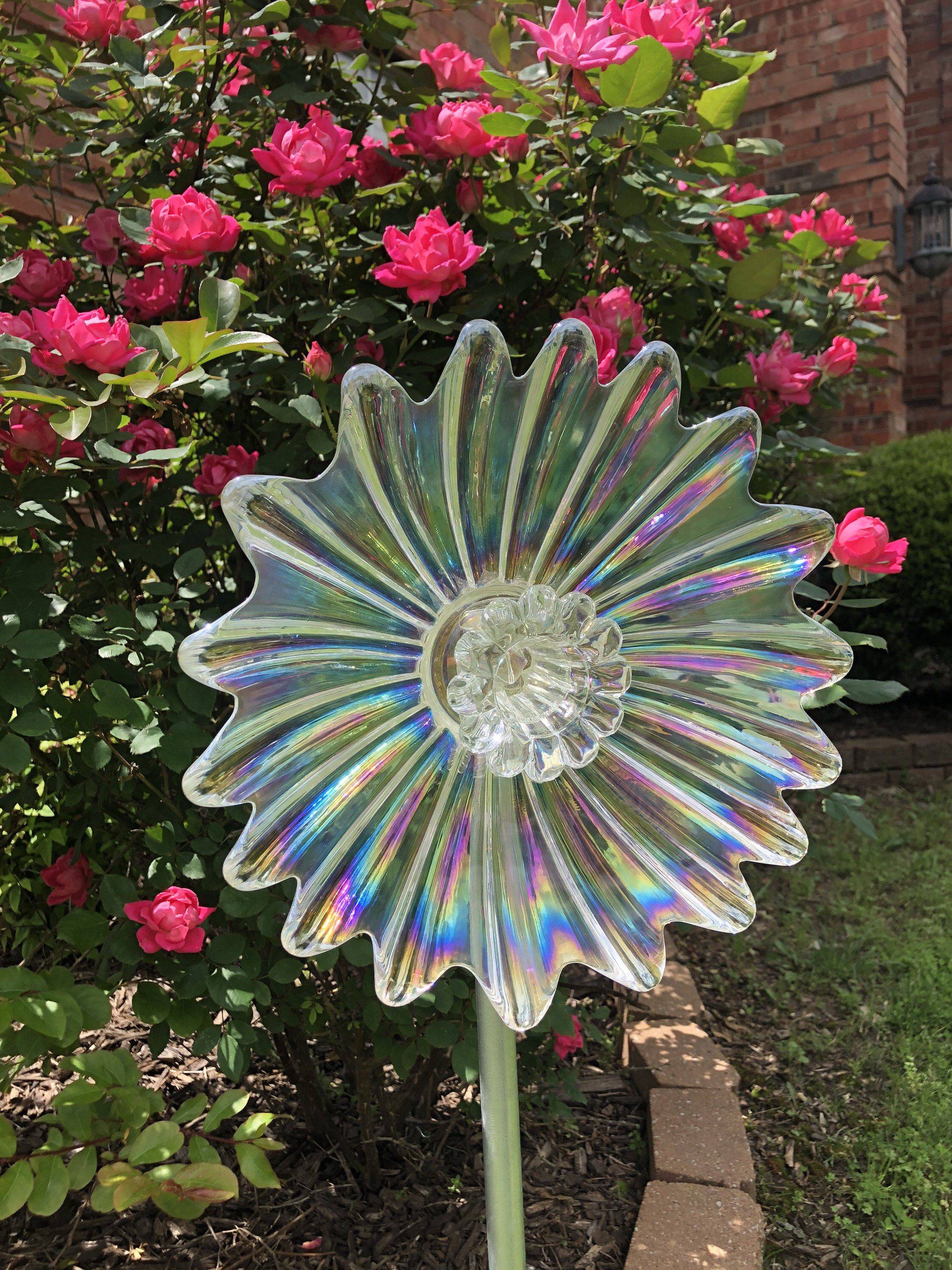 Repurposed Glass Garden Flower