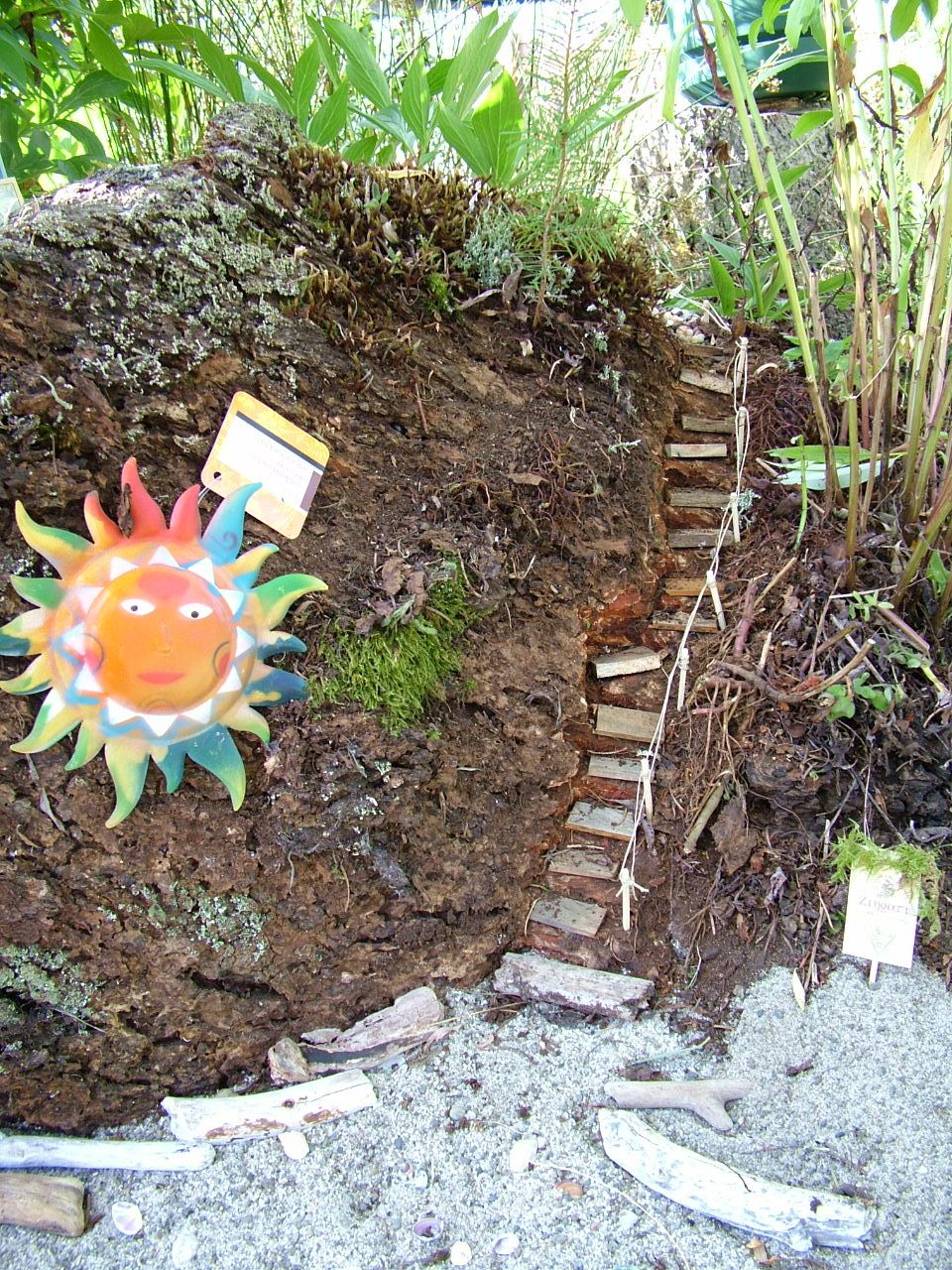 Miniature Fairy Garden Solar Staircase Stump House Plowhearth