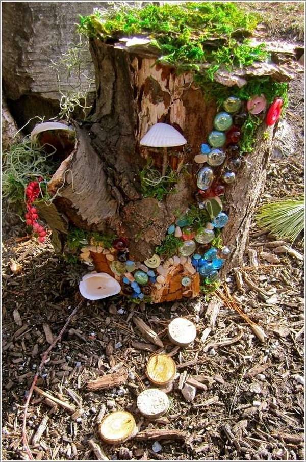 Beautiful Tree Stump Planter Ideas