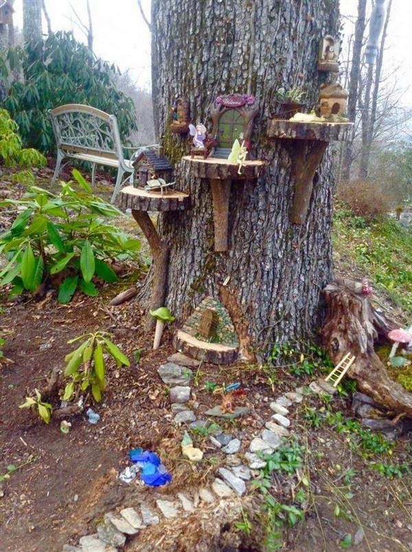 Tree Stump Fairy Garden Magical Diy Ideas Unique Balcony