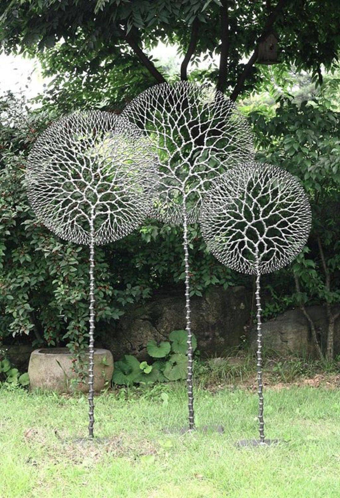 Buy Handmade Metal Sculpture Garden Decor Metalwork Flower Yard Art