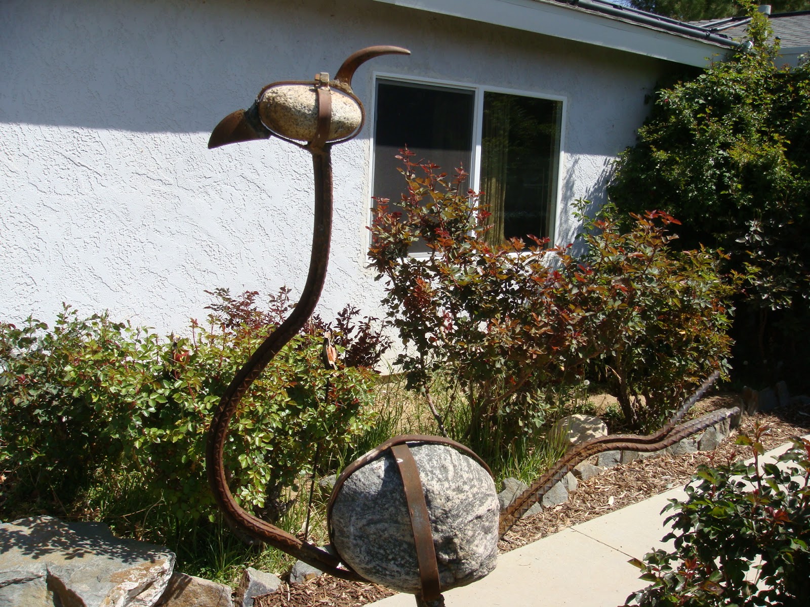 Copper Patina Garden Heron Pair Metal Statues Bird Art Sculptures Crane