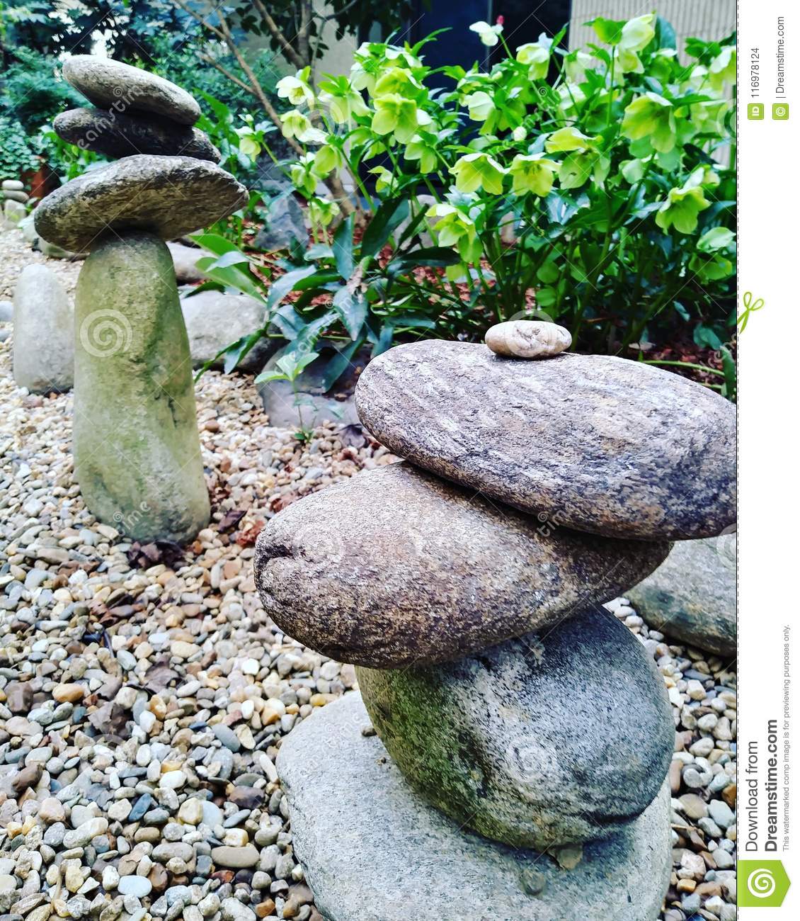 Natural River Stone Rock Cairn Stacked Zen Garden Pile Zen