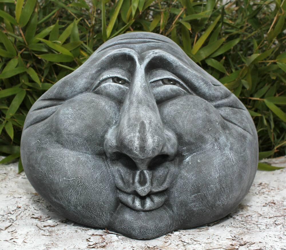 Easter Island Head Concrete Rock Face Moai Statue Cement