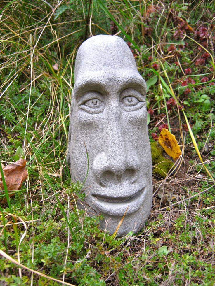 Green Man Garden Decor Hanging Face Concrete Garden