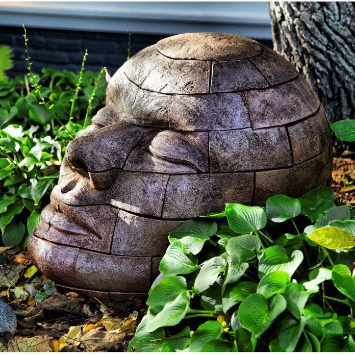 Stone Face Head Figure Decorative Garden Statue Gartendeko Casting