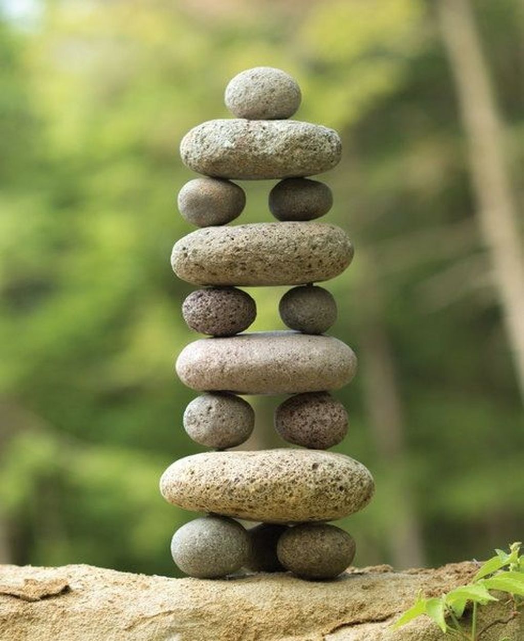 Zen Large Stacked Stone Garden Cairn