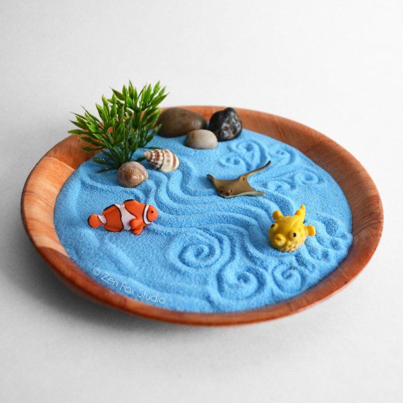 Ocean Zen Garden Desk Accessory Diy Craft Kit Meditation