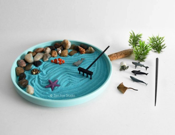 Ocean Zen Garden Desk Accessory Diy Craft Kit Meditation