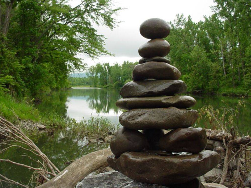 Small Side Side Rock Cairn Sculpture Garden Decoration Zen Garden