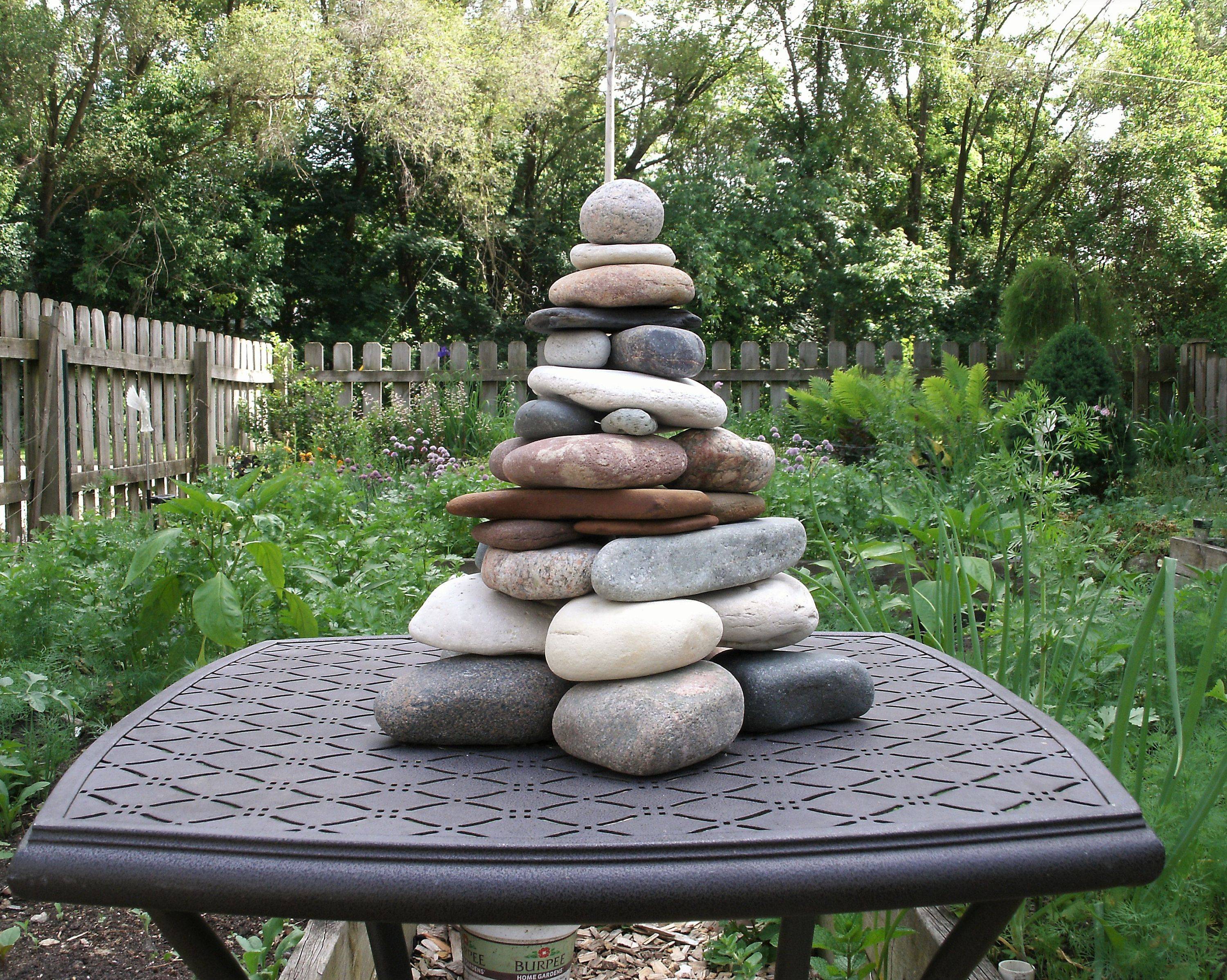 Stacked Natural Stone Garden Sculpture