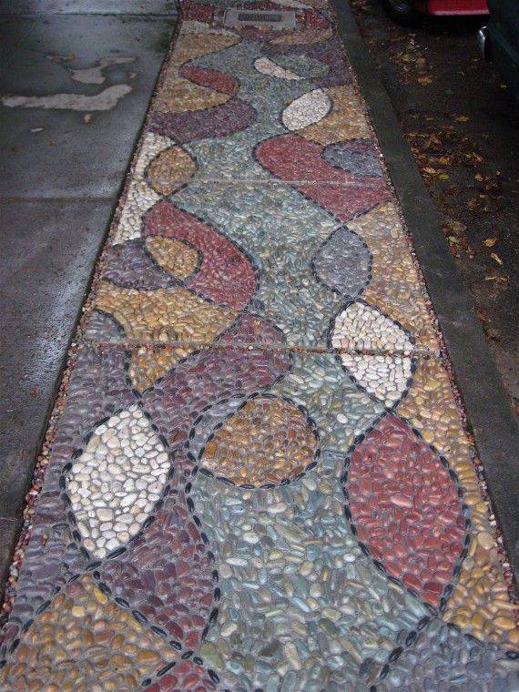 Garden Pathway Pebble Mosaic Ideas Quiet Corner