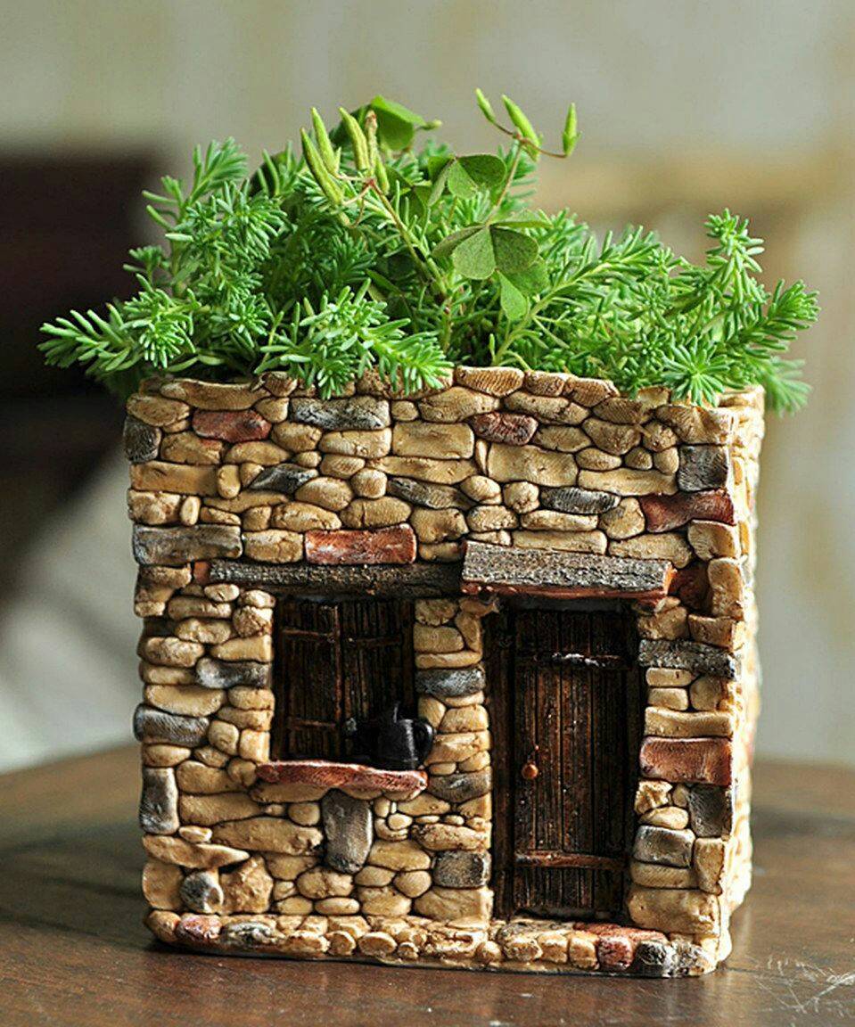 Stacked Stone Planters