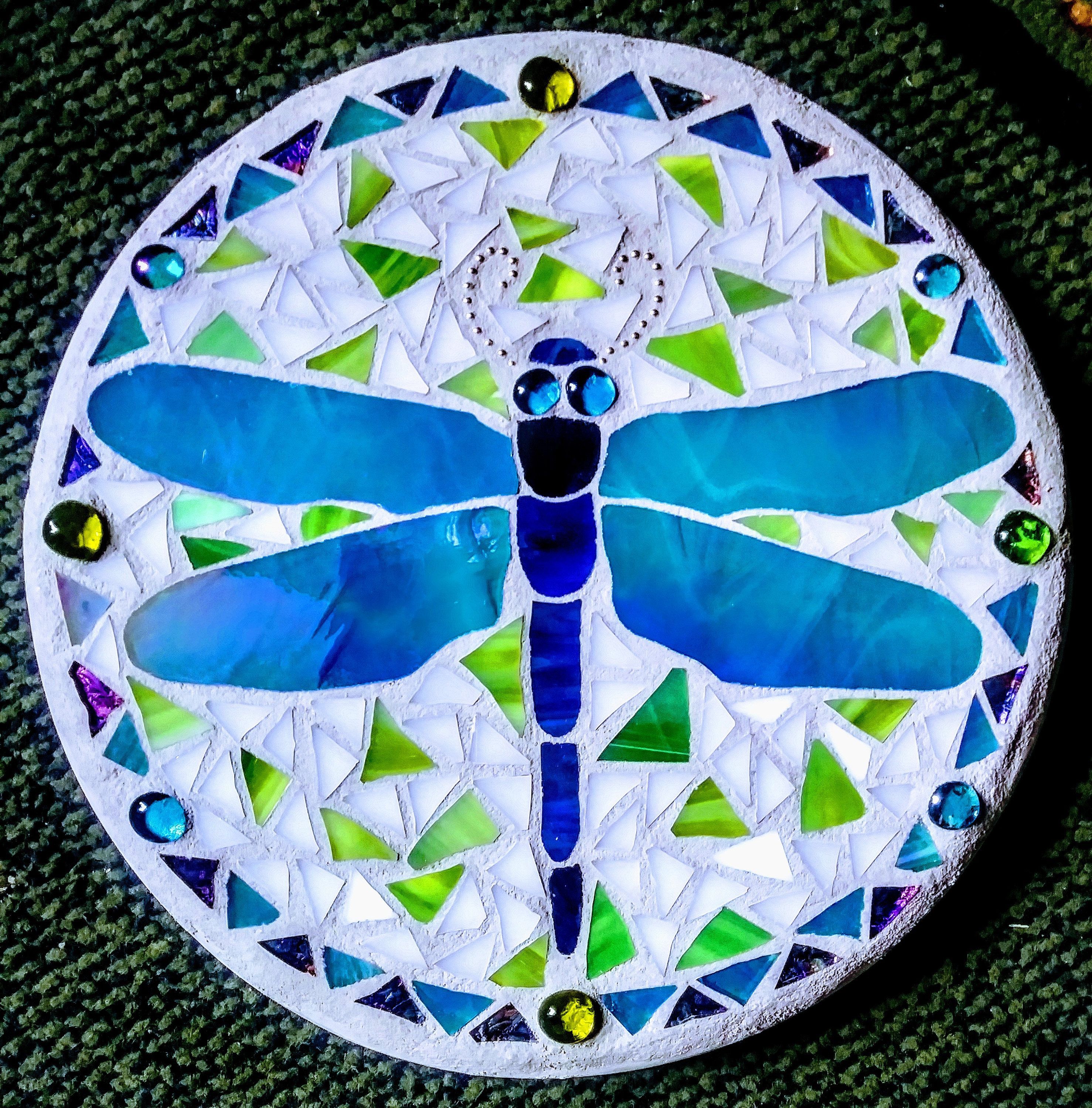 Dragonfly Stepping Stone Mosaic Art