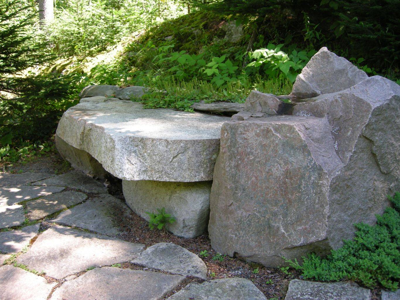 Diy Stone Bench Google Search Backyard Landscaping