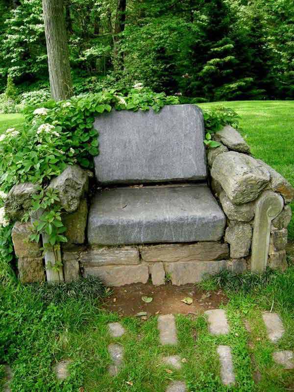 Natural Stone Garden Seating Ideas