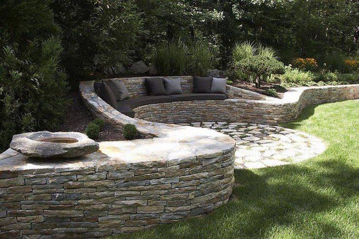 Natural Stone Garden Seating Ideas