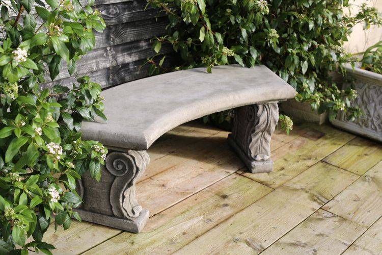 Rustic Black Granite Bench Stone Garden Bench