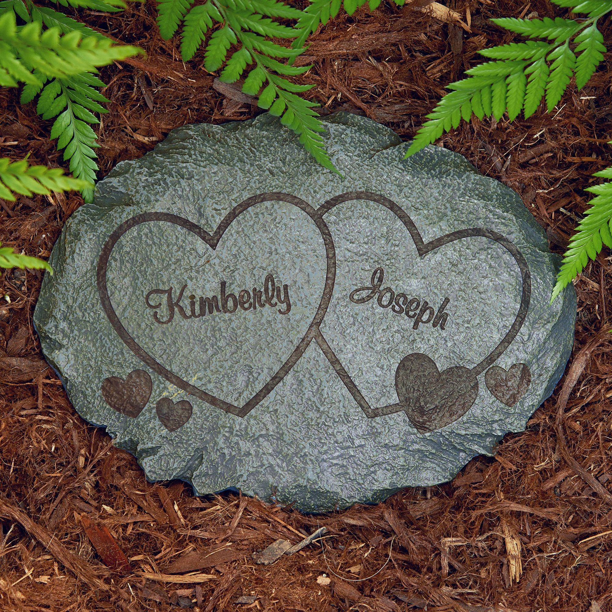Green Mosaic Heart Garden Stone