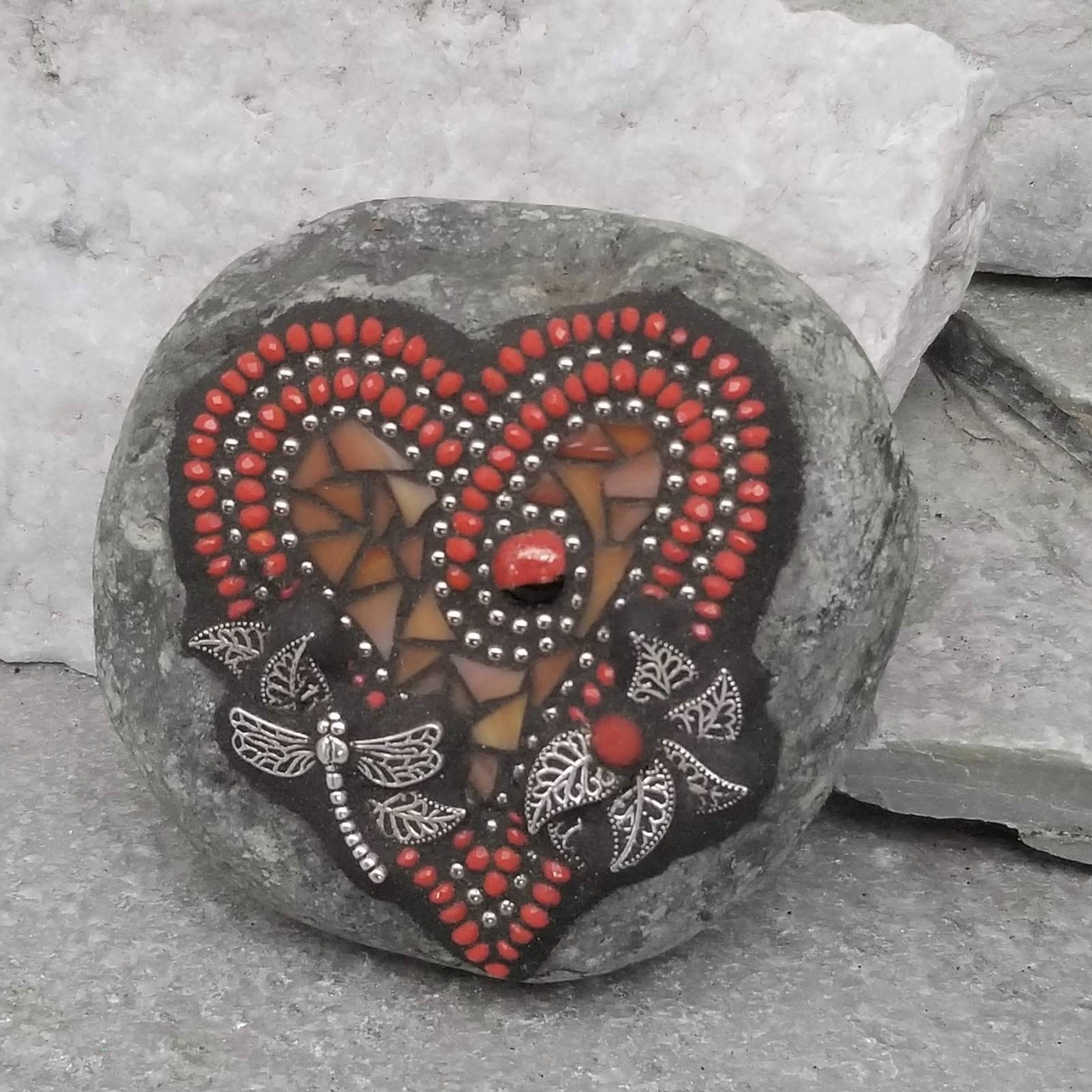 New Engraved Heart Garden Stone