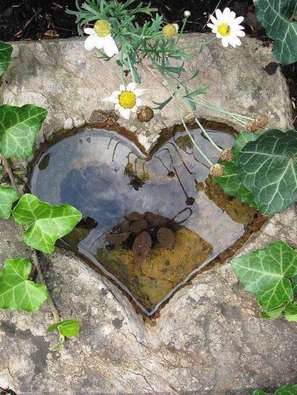Iridescent Mosaic Heart Garden Stone