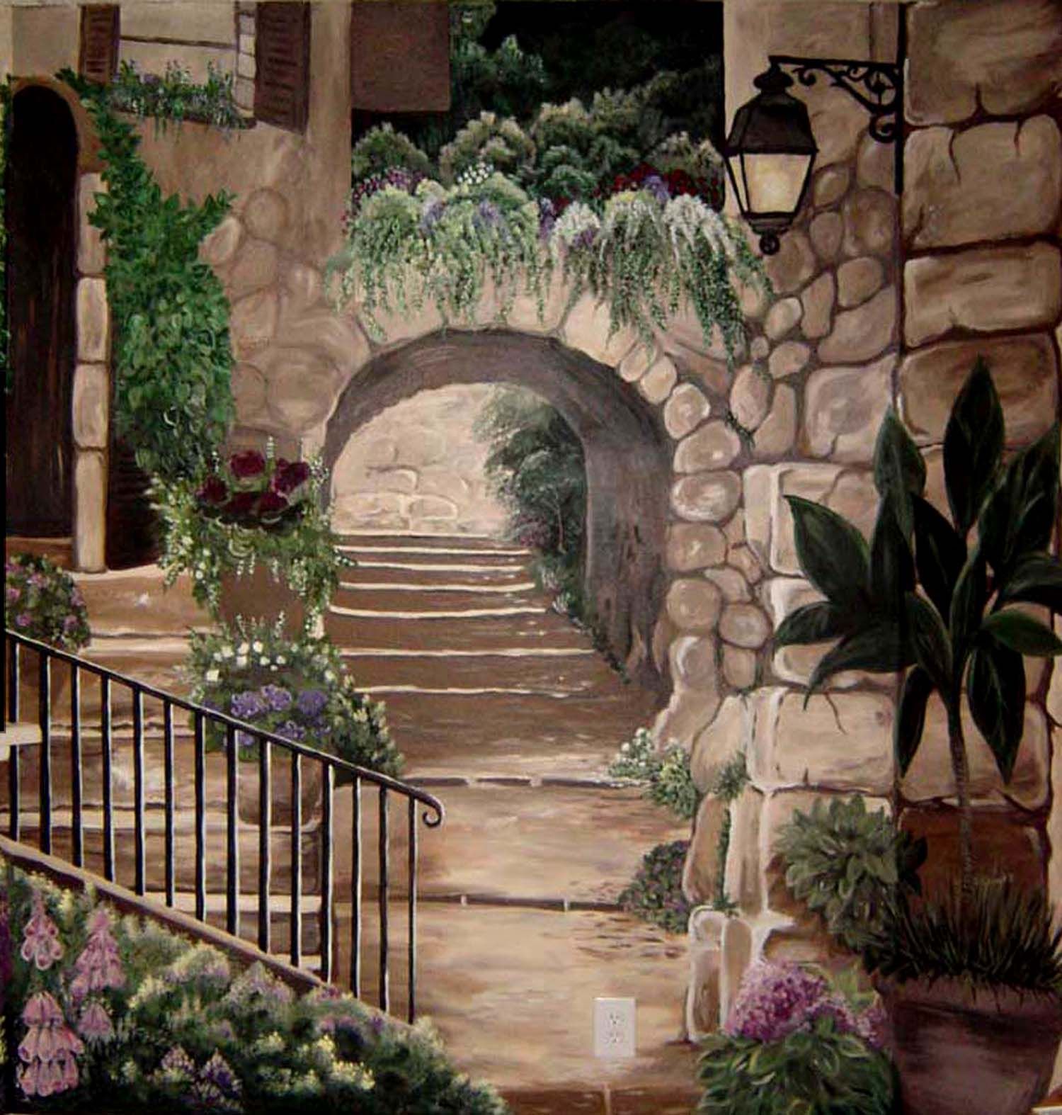 Tuscany Door Final Version Landscape Paintings