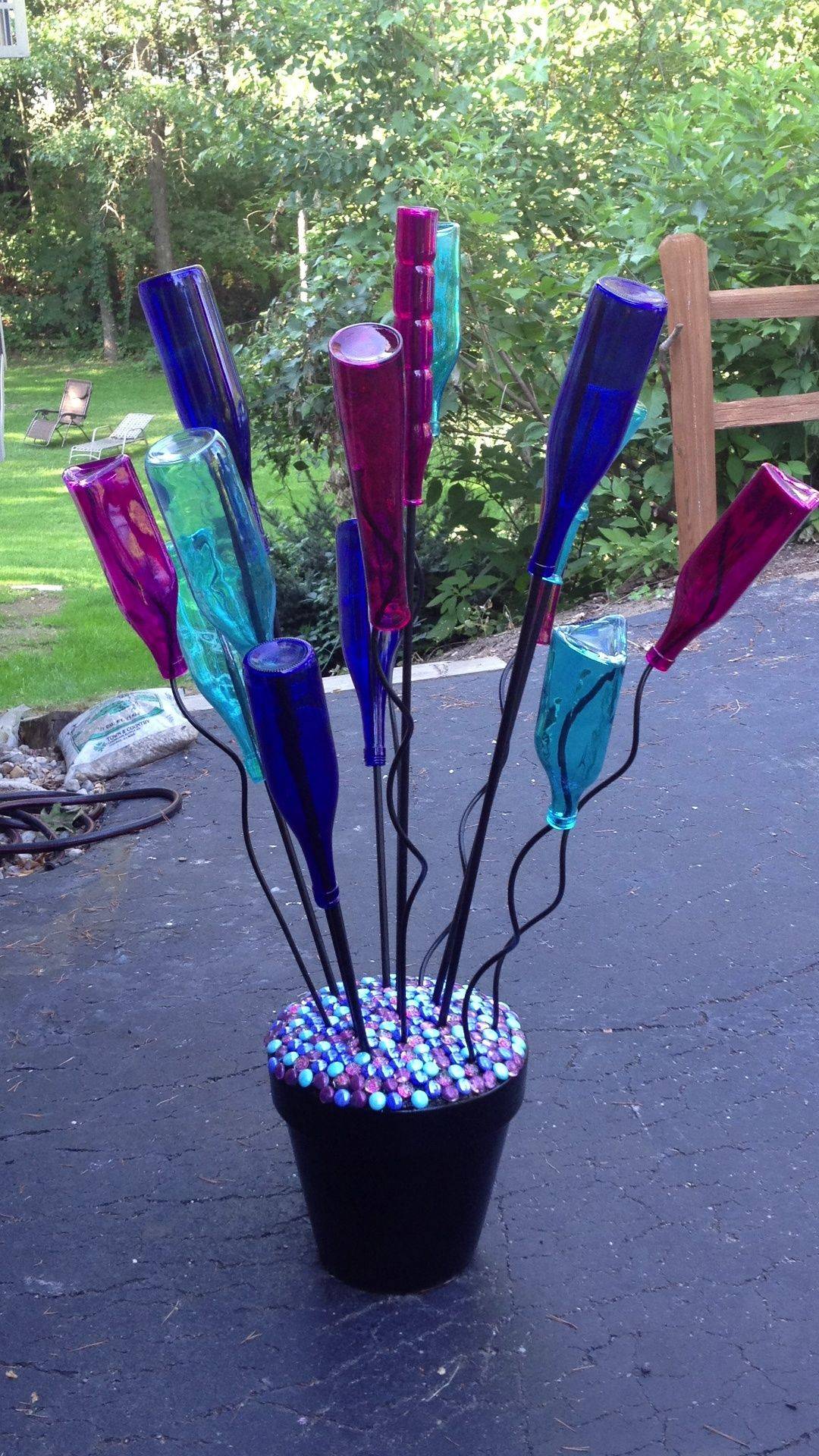24 DIY Wine Bottle Garden Art Ideas You Should Check SharonSable