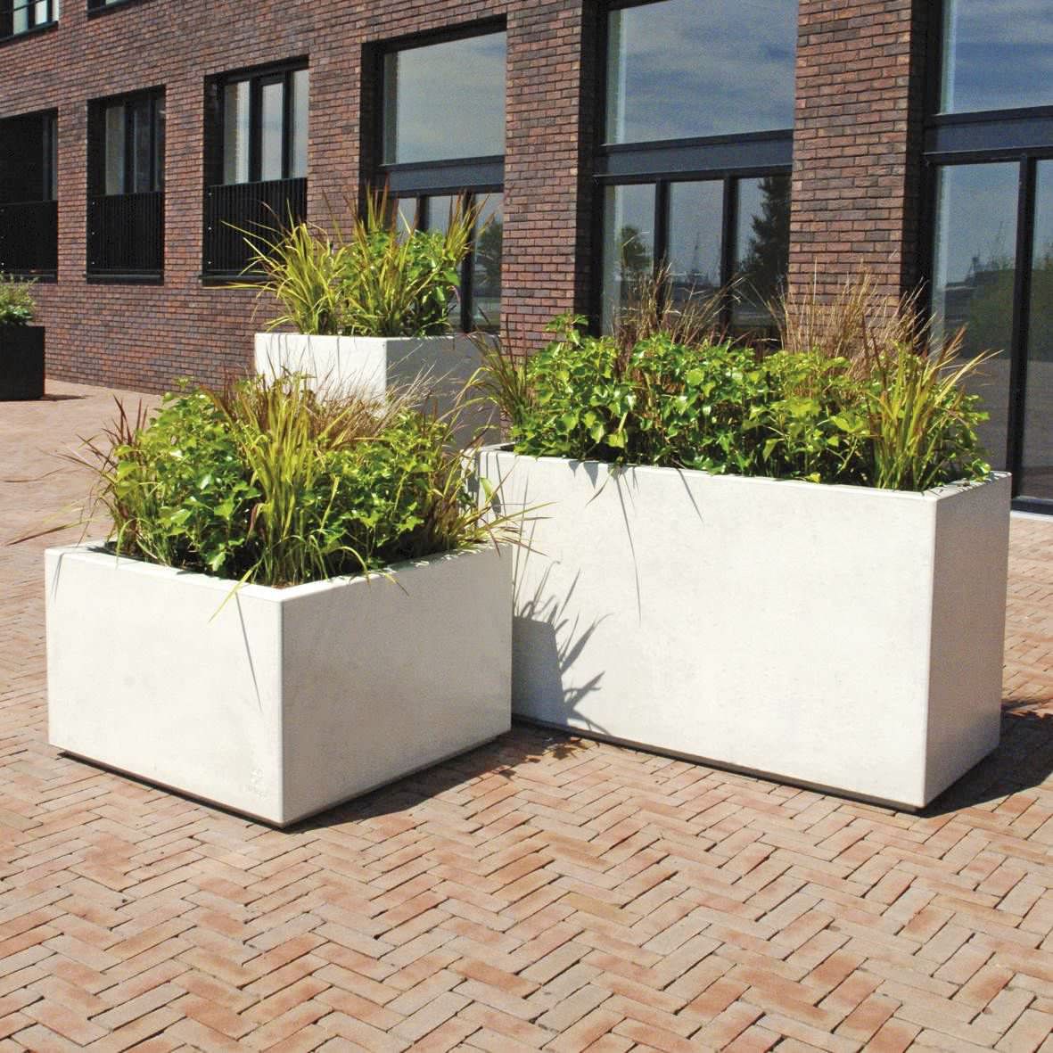 Builtin Concrete Planters