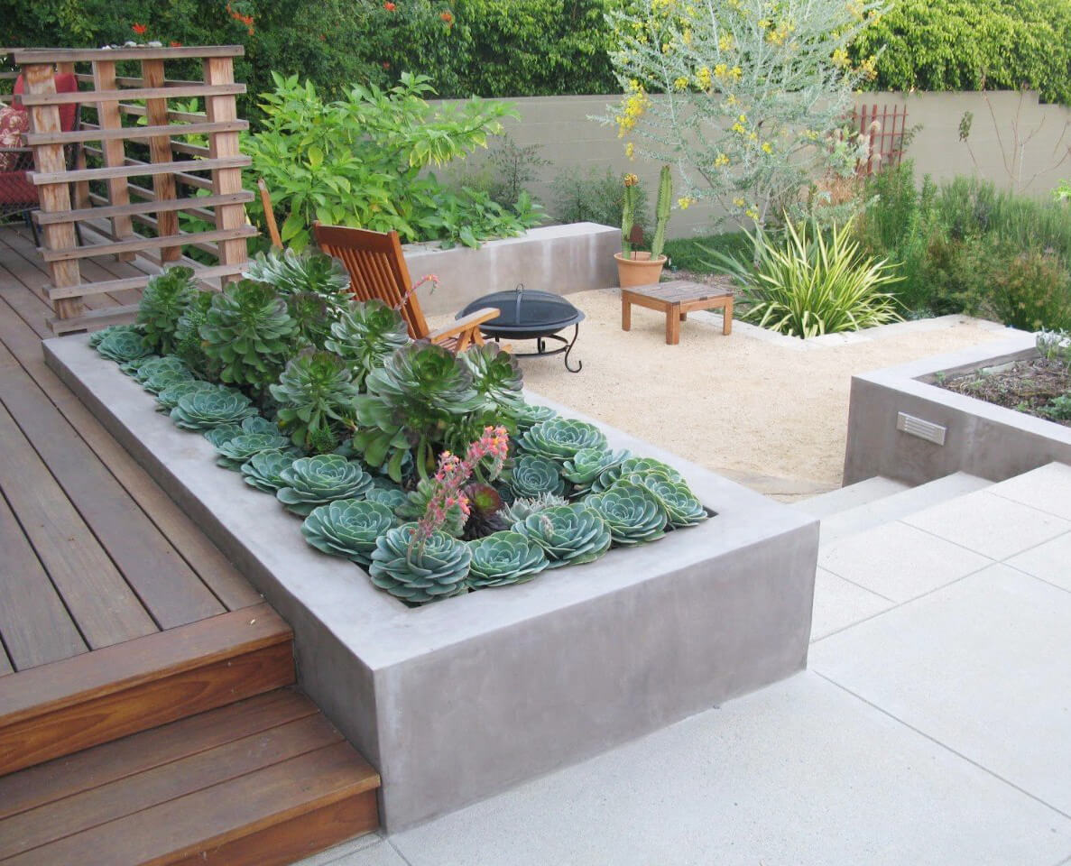 Concrete Block Planter Wall